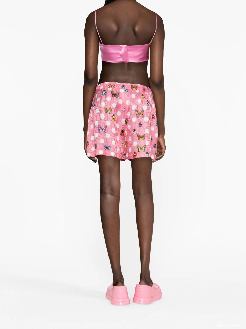Cheap Women shorts Versace Butterflies-print silk-blend 0404